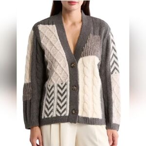 Industry Republic Clothing Oversized Button Up V-neck Sweater M